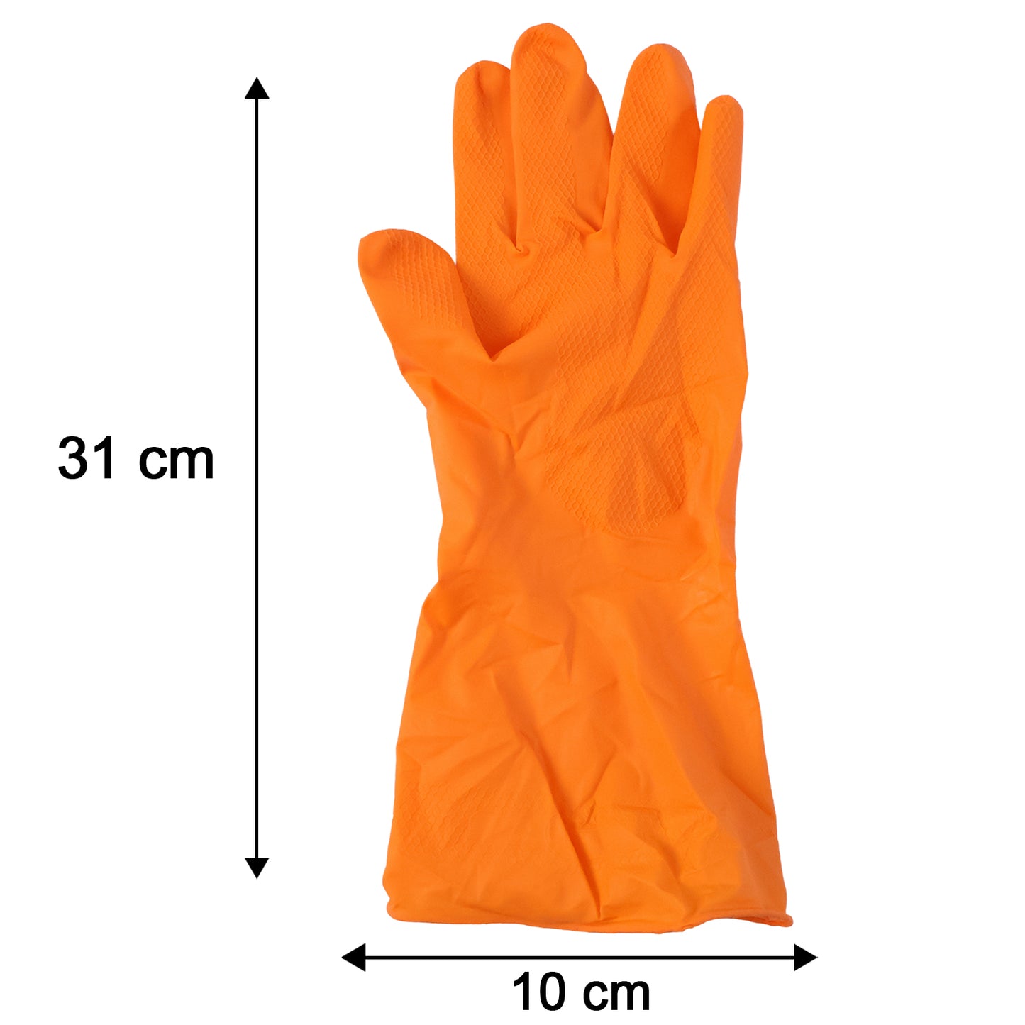 Size dimensions of orange gloves