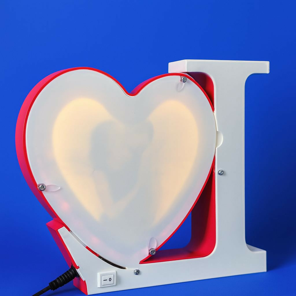 Love Heart LED Photo Frame and mirror with Warm Lights for Couples & Gifting