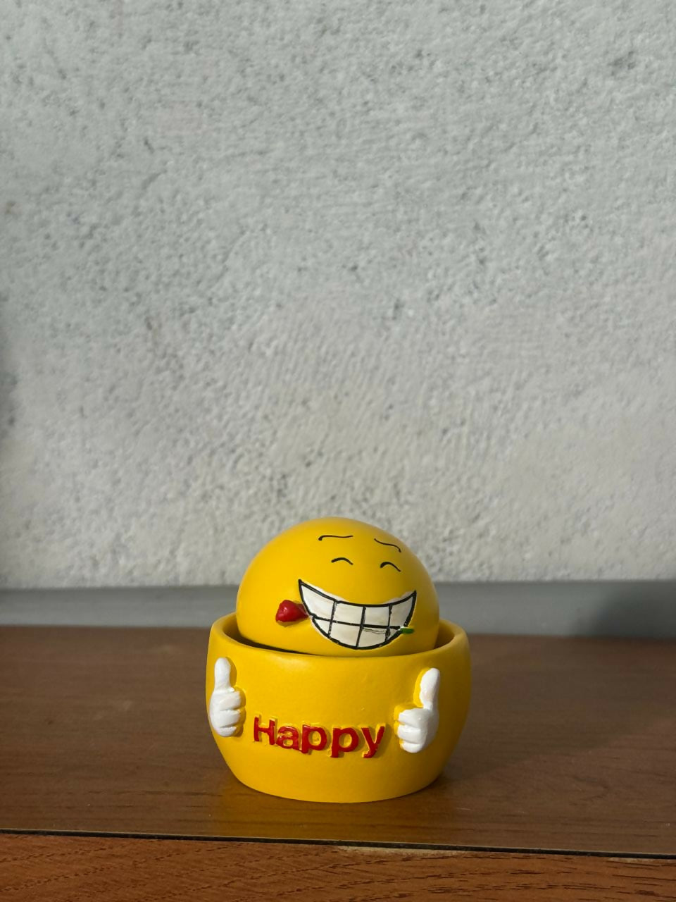 Happy Emoji Decorative Storage Showpiece for Desk and Home Decor (Mix Design)
