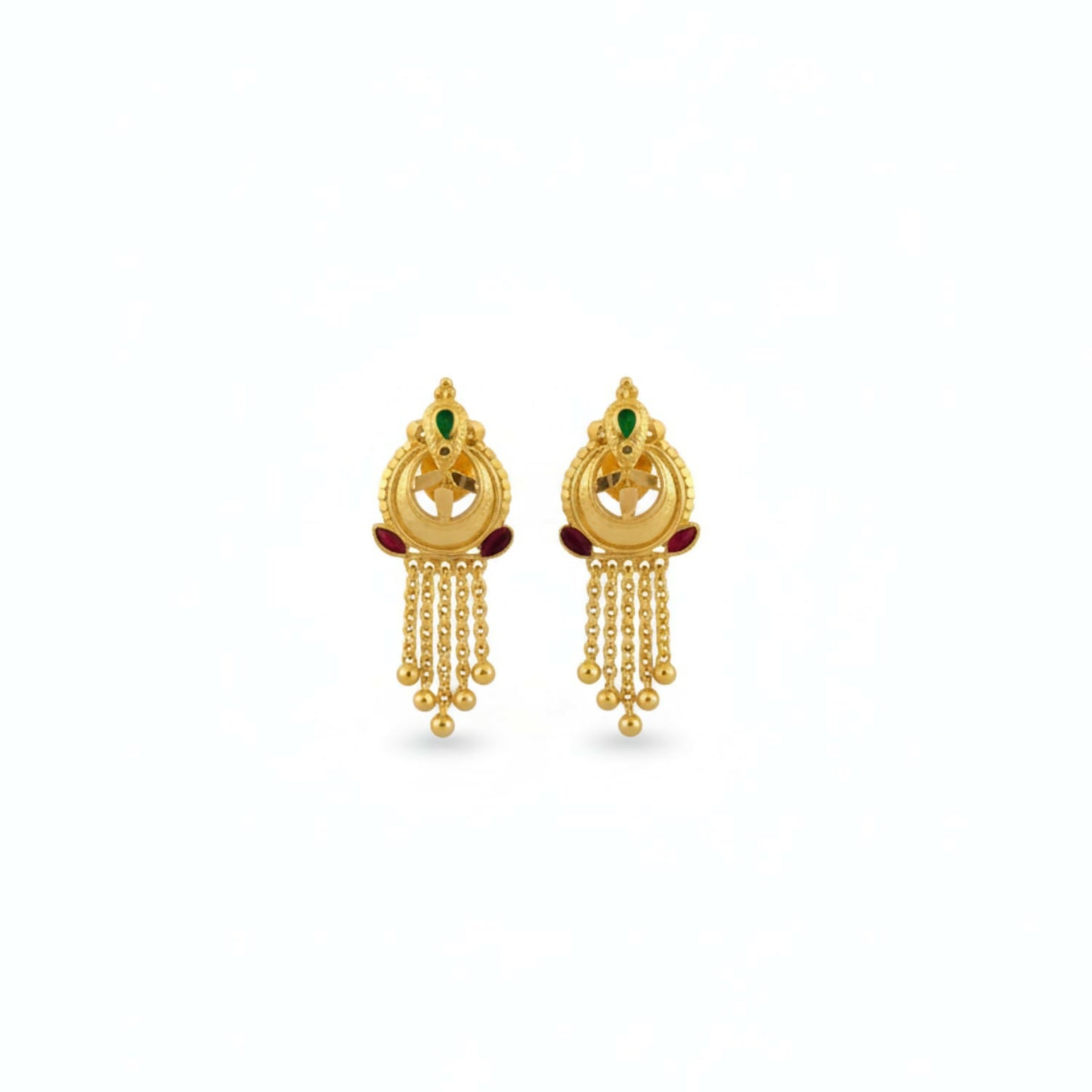 Nice 5 Line Golden Earrings for Women & Girls – Traditional Fancy Jewellery Gift