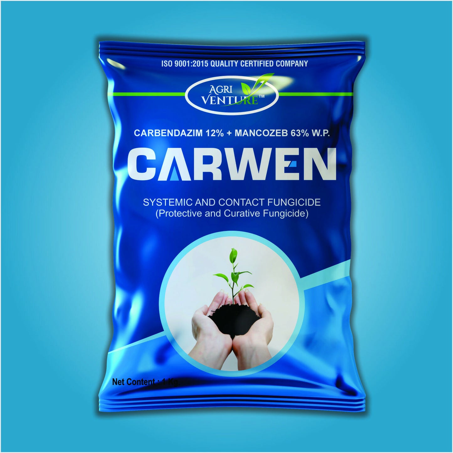 AgriVenture CARWEN (Carbendazim 12% + Mancozeb 63 % WP) Broad Spectrum Systemic And Contact Fungicide (1Kg)