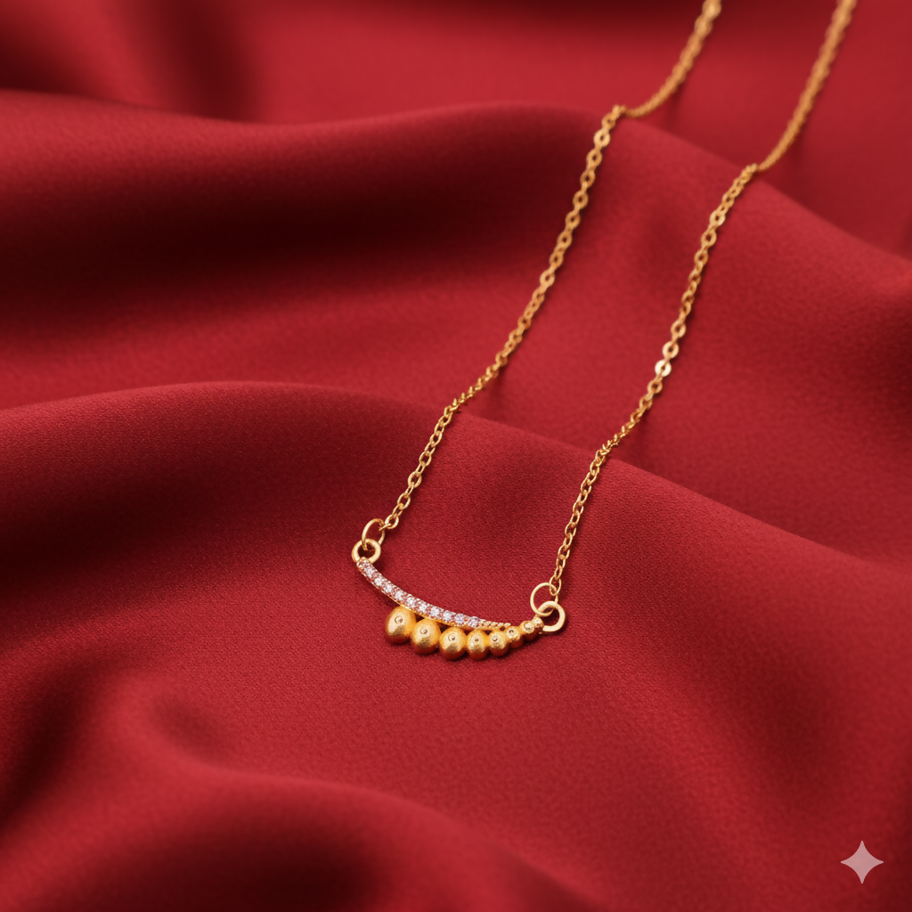 Gold Plated Pendant Necklace with AD For women and girls
