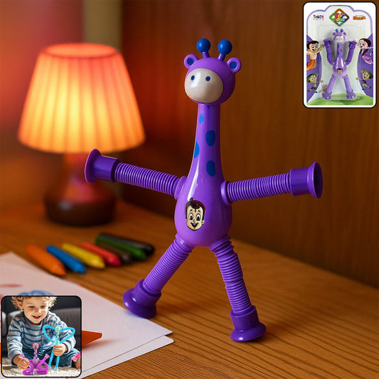 Flexible Pop Tube Giraffe Toy for Kids – Bendable Sensory Fidget Animal Figure with Stretchable Arms and Legs