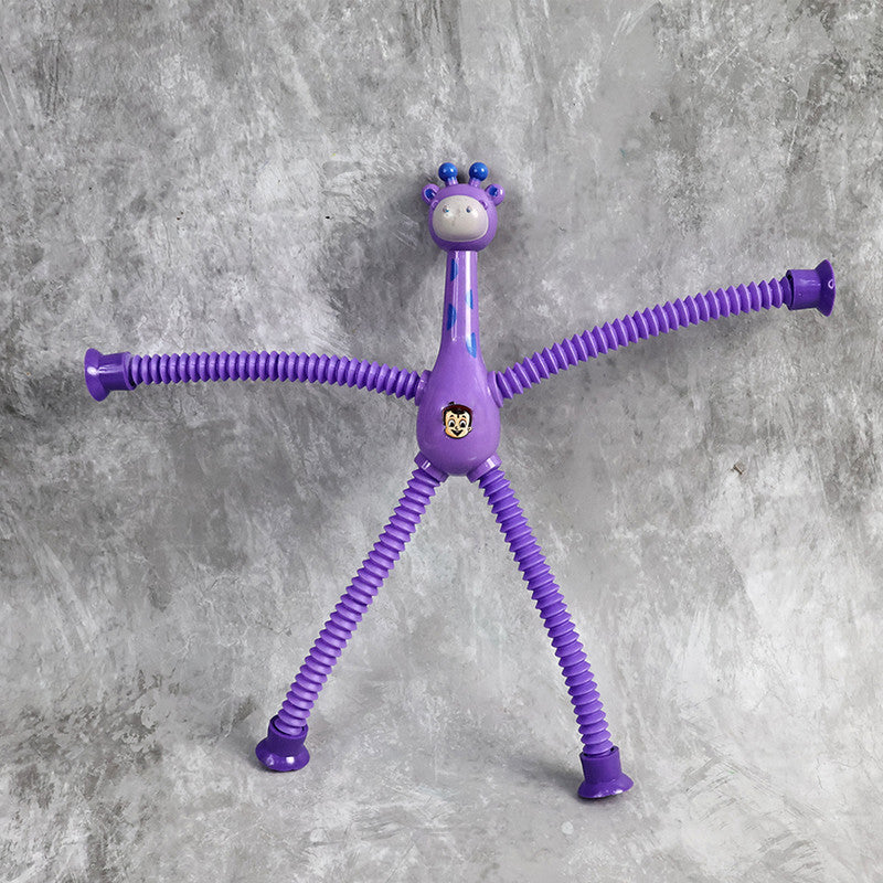 Flexible Pop Tube Giraffe Toy for Kids – Bendable Sensory Fidget Animal Figure with Stretchable Arms and Legs