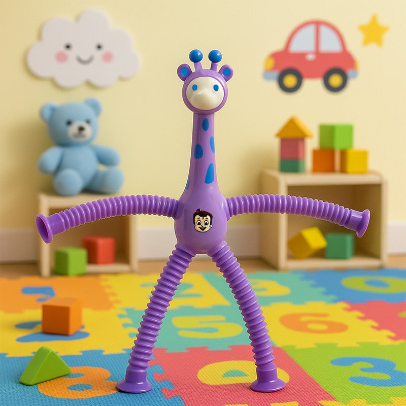 Flexible Pop Tube Giraffe Toy for Kids – Bendable Sensory Fidget Animal Figure with Stretchable Arms and Legs