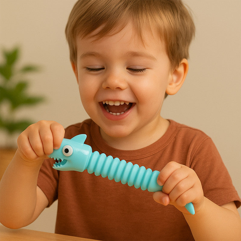 Pop Tube Shark Toy for Kids – Flexible Stretchable Animal Figure for Fun Play and Sensory Development
