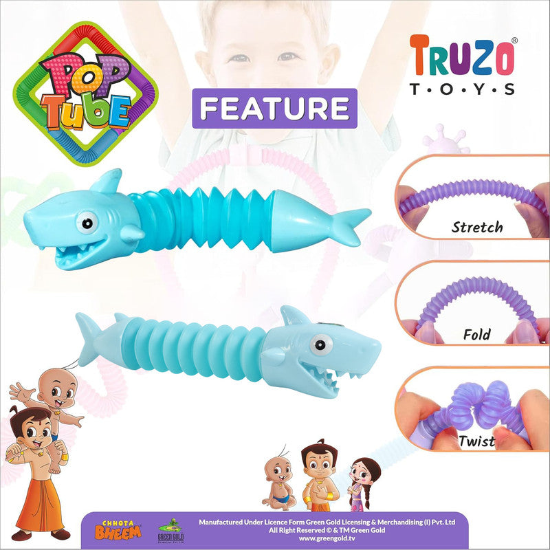 Pop Tube Shark Toy for Kids – Flexible Stretchable Animal Figure for Fun Play and Sensory Development