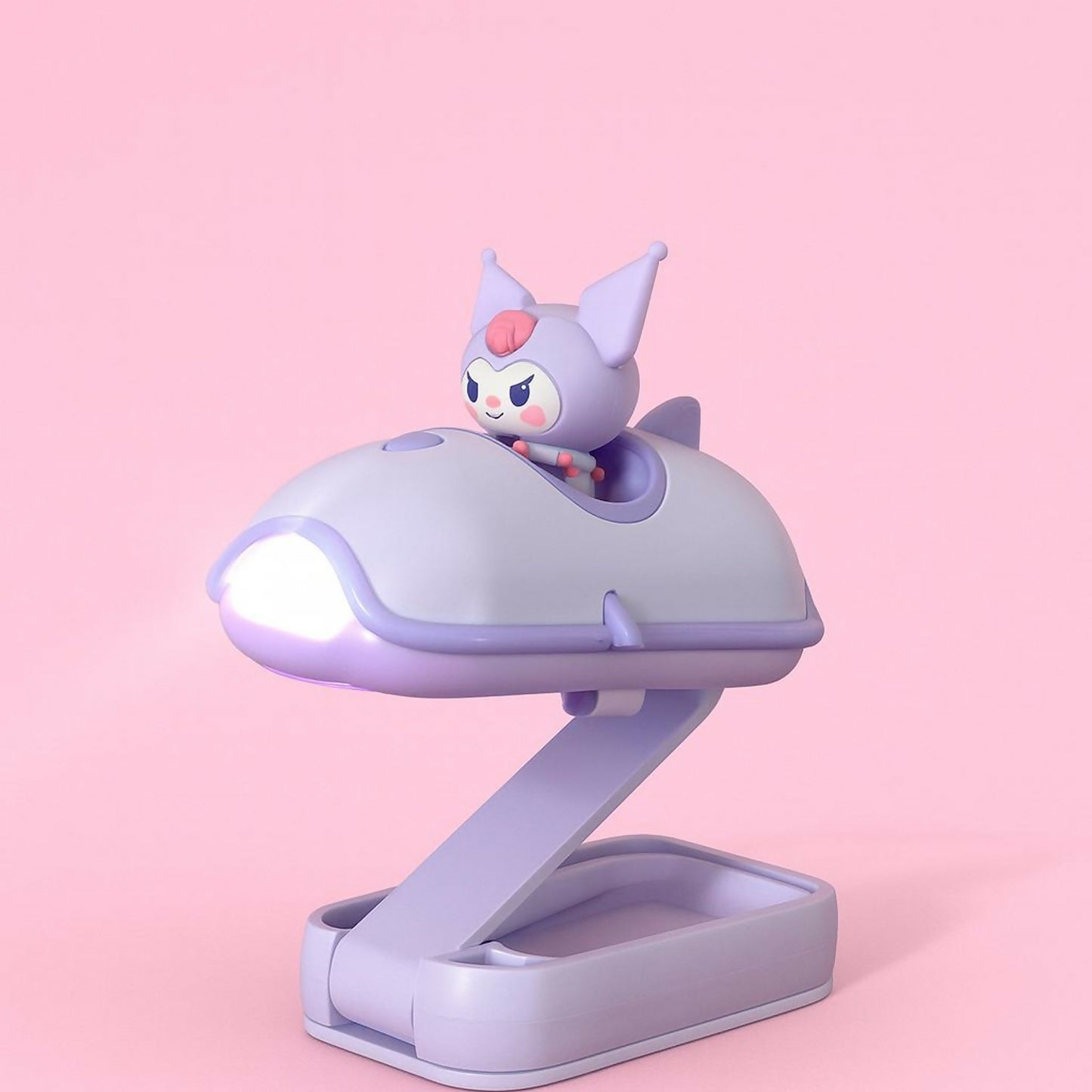 purple Mini Folding LED Night Light Cute Cartoon Desk Lamp for Kids & Bedside