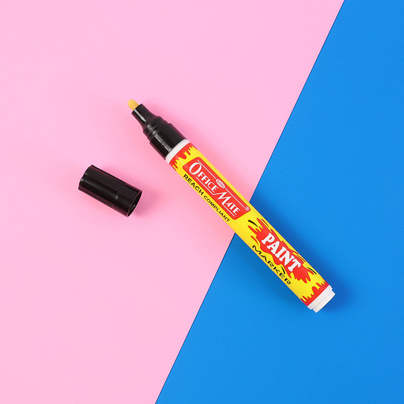 Officemate Permanent Paint Marker Pen Black – Quick Dry, Bold Writing, REACH Compliant