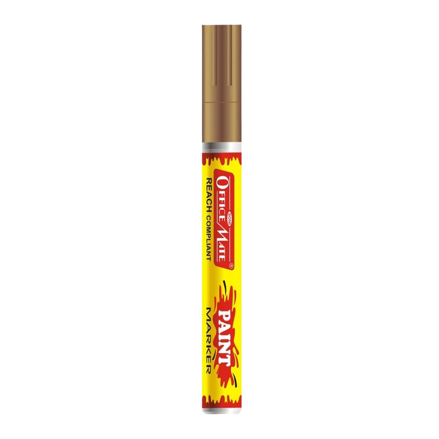 Officemate Permanent Paint Marker – Golden Quick-Dry Water-Resistant Ink