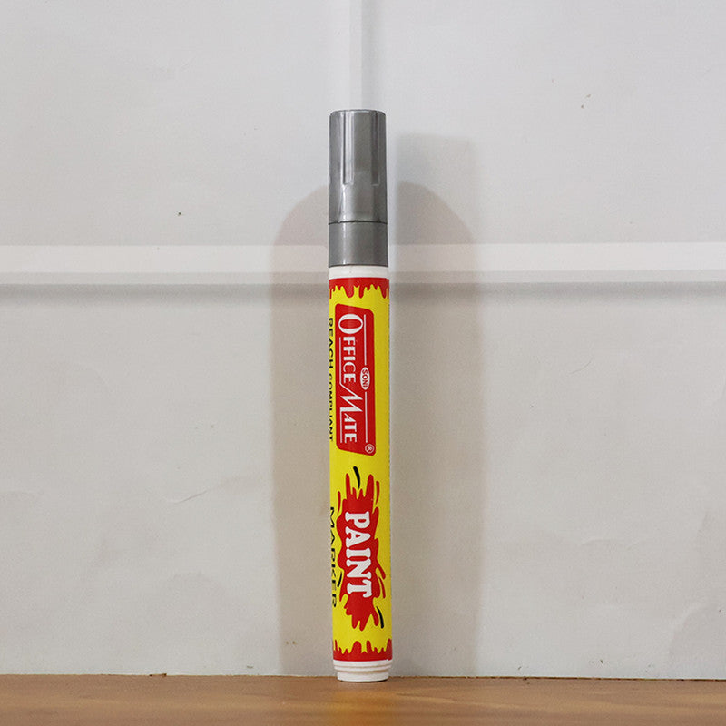 Soni Officamate Permanent Paint Marker Pen Silver – Metallic Finish, Quick Dry, Waterproof & REACH Compliant