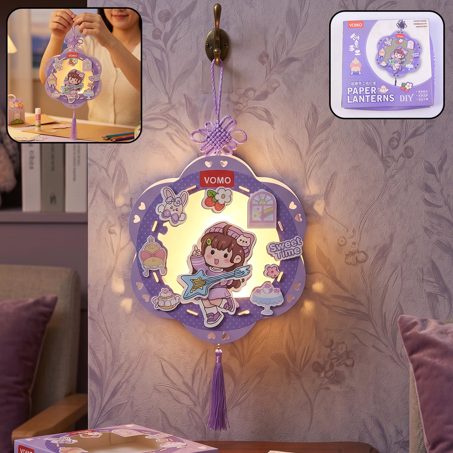 DIY Paper Lantern Craft Kit Decorative Hanging Lantern Set