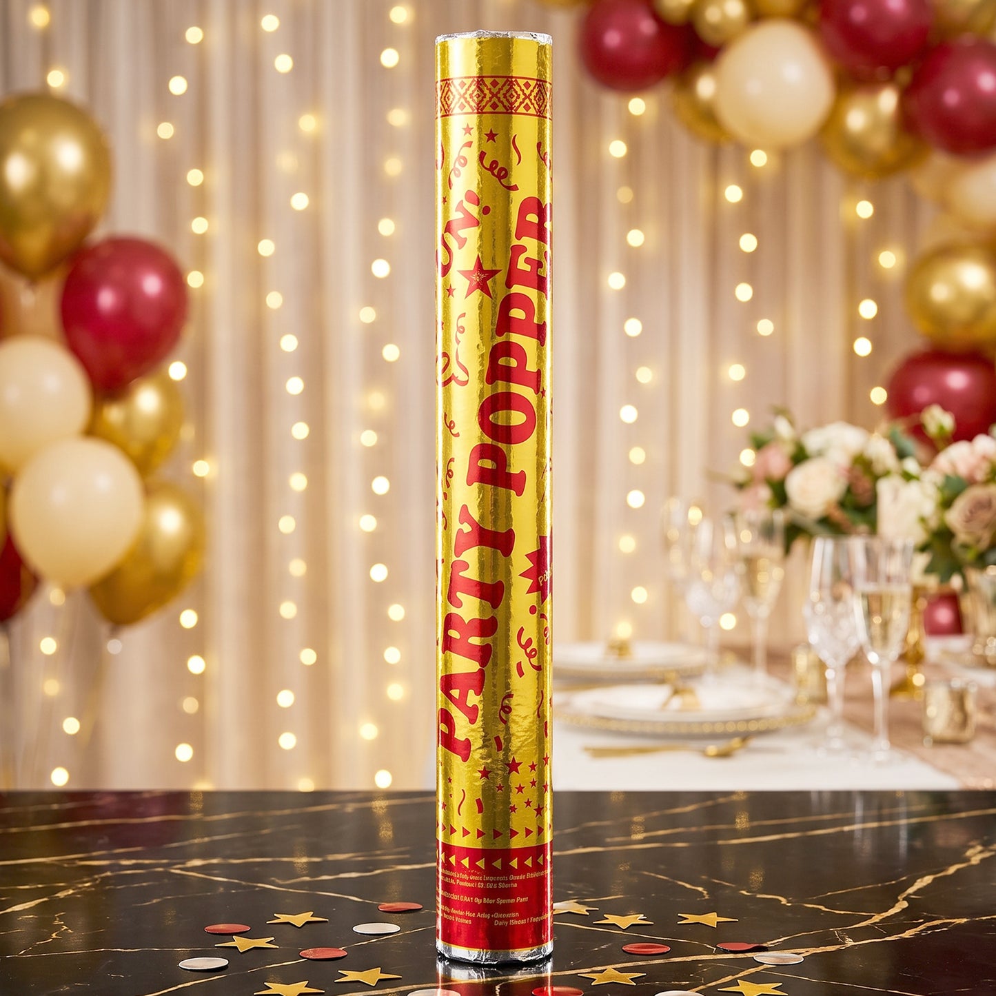 Golden Party Popper Confetti Cannon Shooter for Birthday and Celebration (1 Pc)