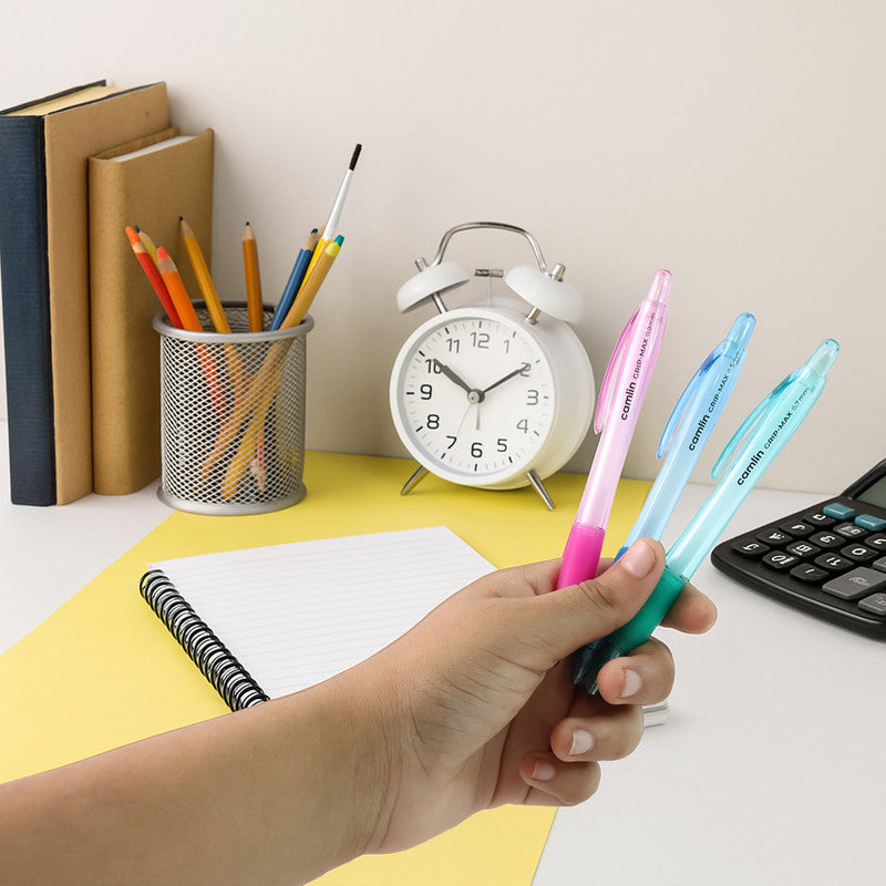 Camlin 3 in 1 Mechanical Pencil Kit – 0.5 mm, 0.7 mm & 0.9 mm Pencils with Hi-Par Leads and XL Dust-Free Eraser – Complete Writing Set