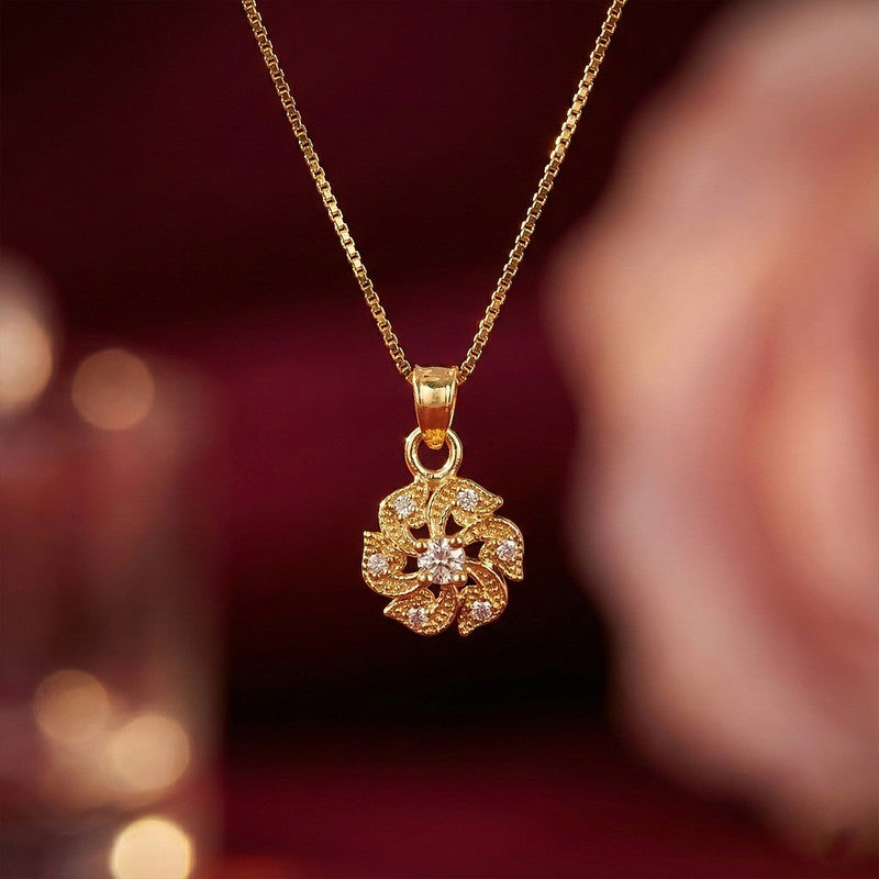 Elegant Floral Pendant Necklace with Sparkling Crystal Accents