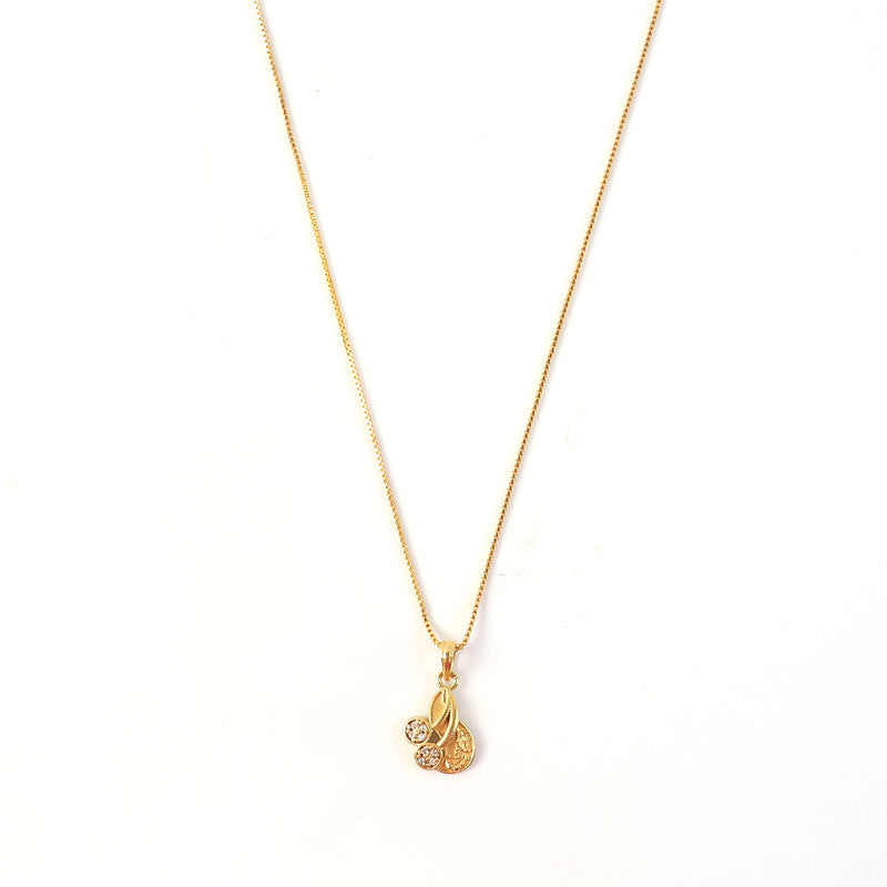 Elegant Gold Pendant Necklace with Dual Crystal Charms and Textured Disc