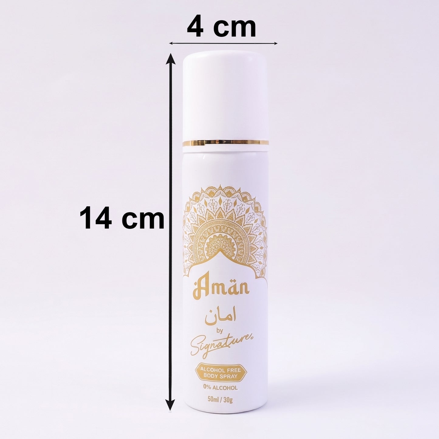 Signature Aman men's fragrance bottle side view