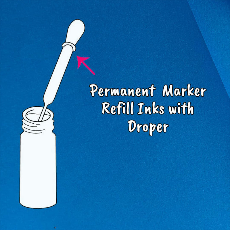 Office Mate Permanent Marker Ink Refill – Red Colour (500 ml) with Dropper