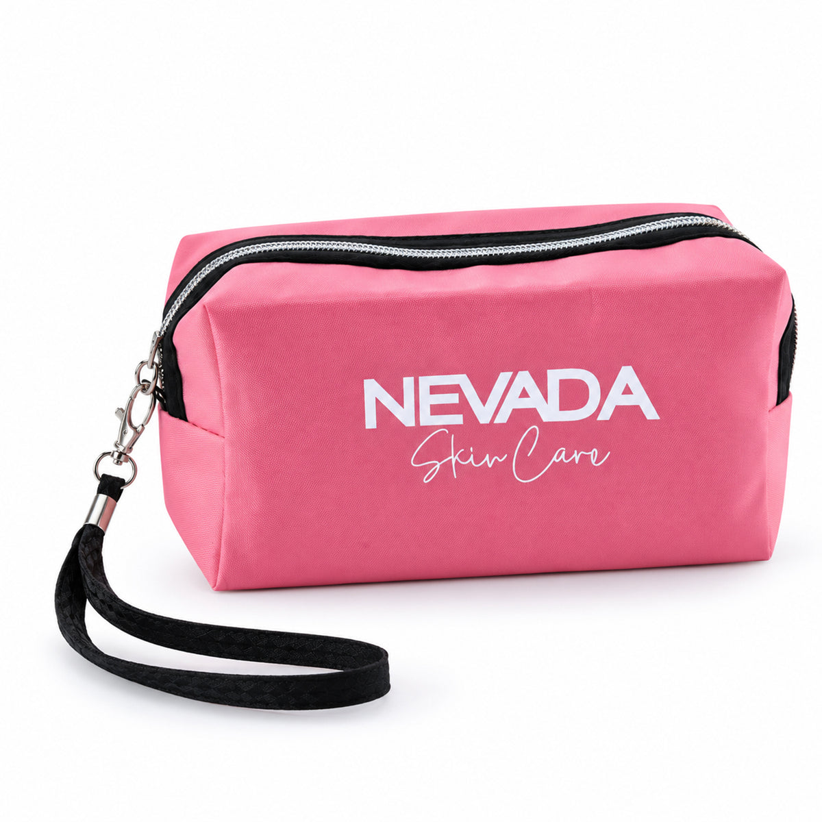 Cosmetic Pouch with Zipper Closure and Detachable Wrist Strap (1 Pc, 23x10.7 Cm)