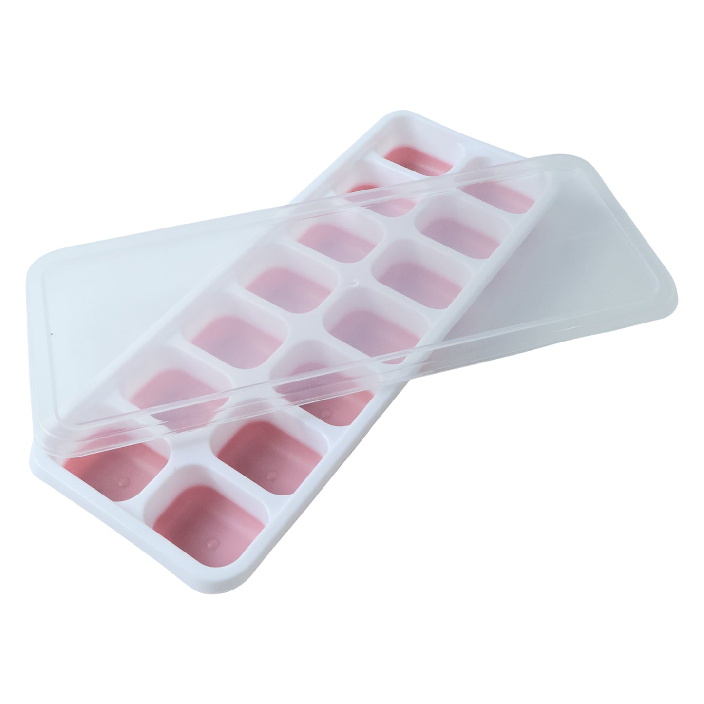 Pink ice cube tray with lid