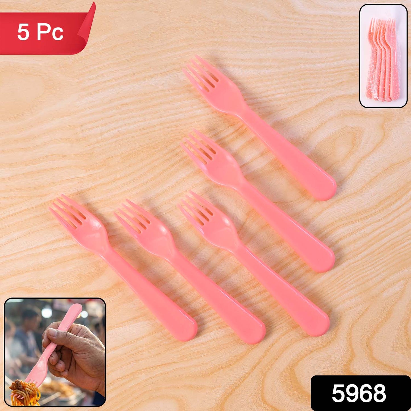 Plastic Fork Spoon, Baby Fork Spoon Dessert Spoon (5pc set)