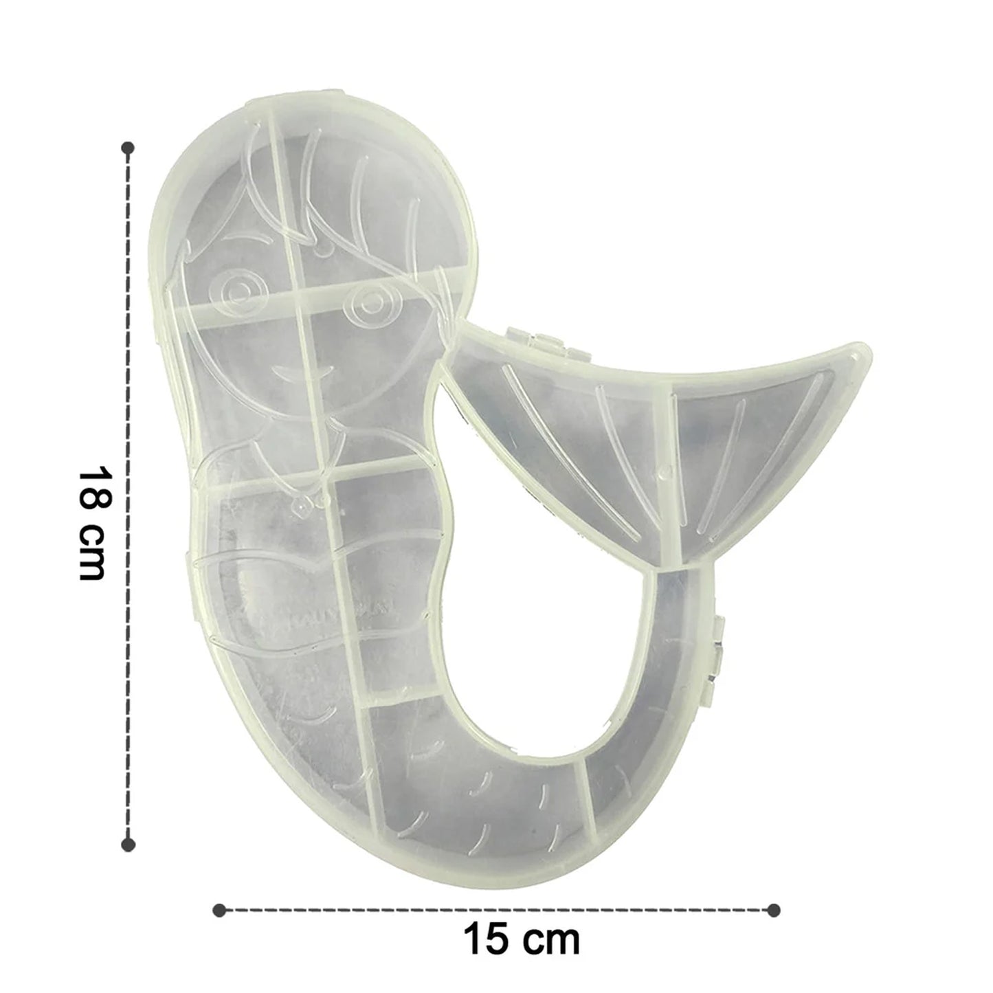 Mermaid Shape Storage Box Plastic Jewellery Organizer Multi Compartment (1 Pc)