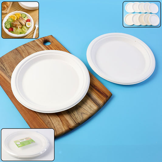 Freshee 9 Inch Compostable Bagasse Plate (10 Pc)