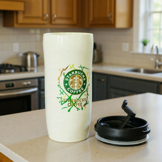 Insulated Travel Coffee Mug with Lid, Leakproof Tumbler Cup (Color may vary)