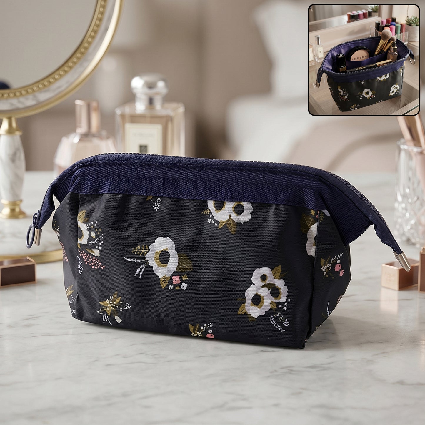 Stylish Multipurpose Cosmetic Storage Pouch Bag (1 Pc, 18x12 Cm)