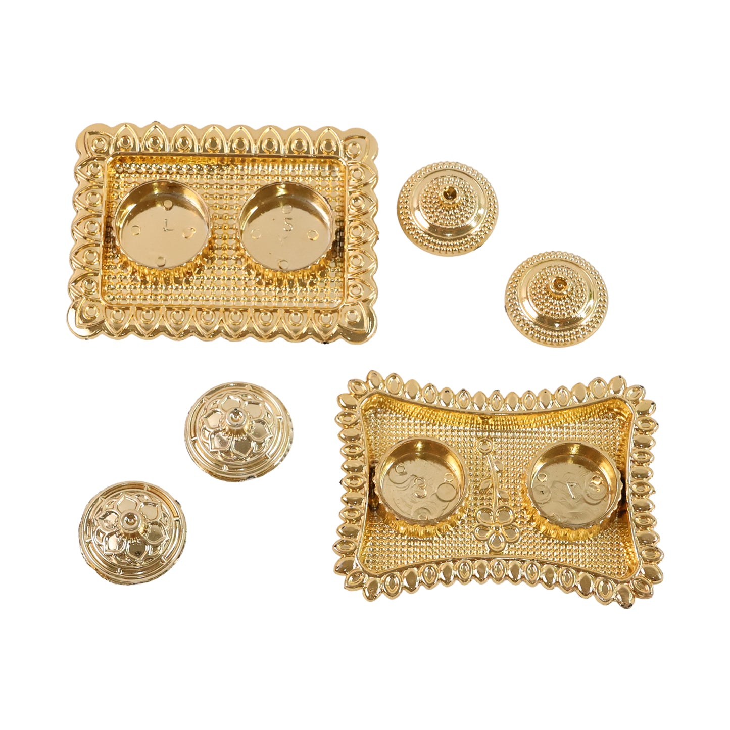 Ornate Rectangular Pooja Tilak Plate - (Mix Design / 1 Pc)