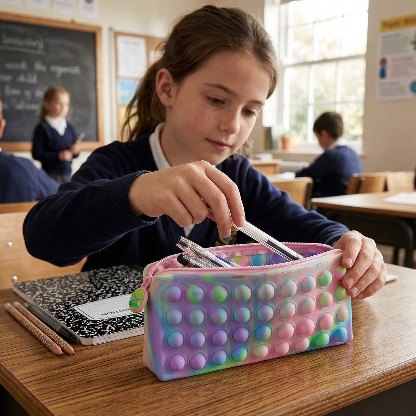 Bubble zipper pouch for kids