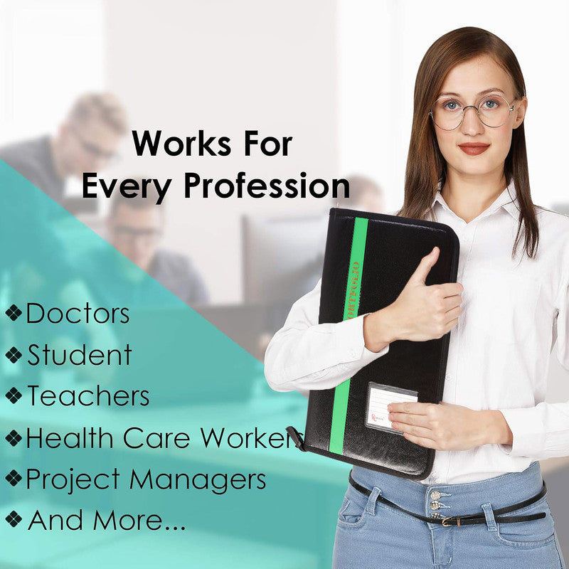 Aerotix A4 Portfolio File with Zipper – 30 Leaf Display Folder, Professional Document Organizer for Office & Study