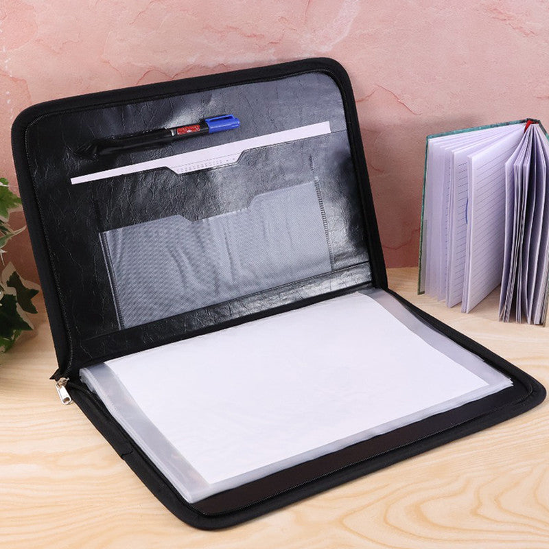 Aerotix A4 Portfolio File with Zipper – 20 Leaf Professional Document Organizer Folder