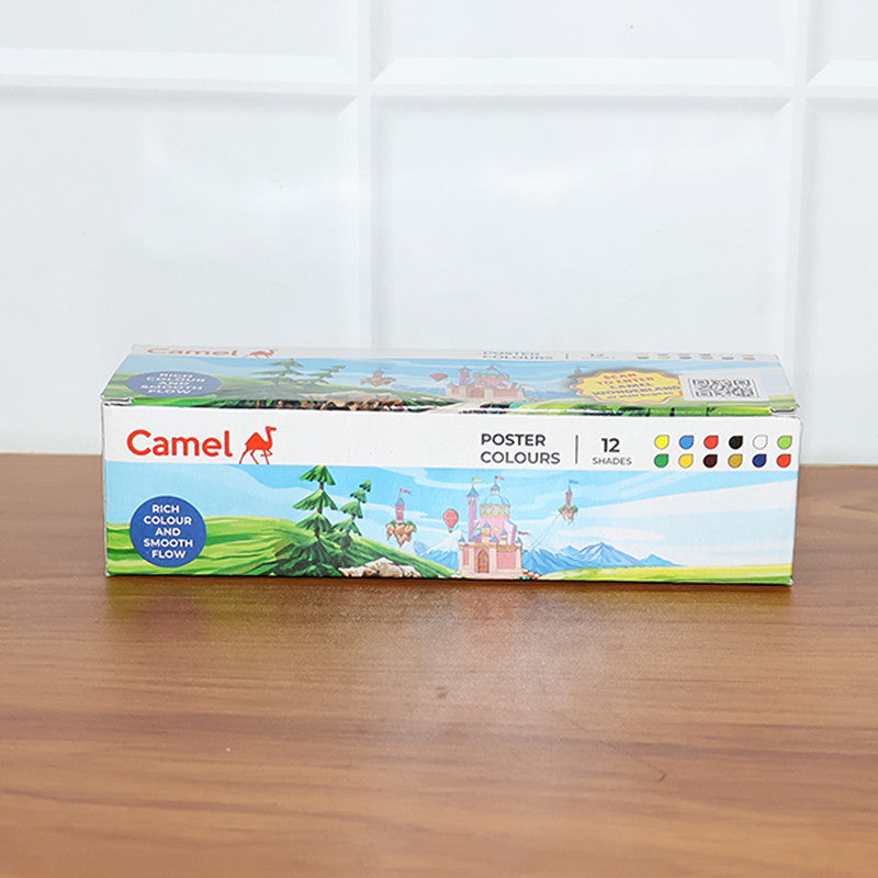 Camel Poster Colours – Vibrant 12 Shades Set for Art, School Projects & Craft Work