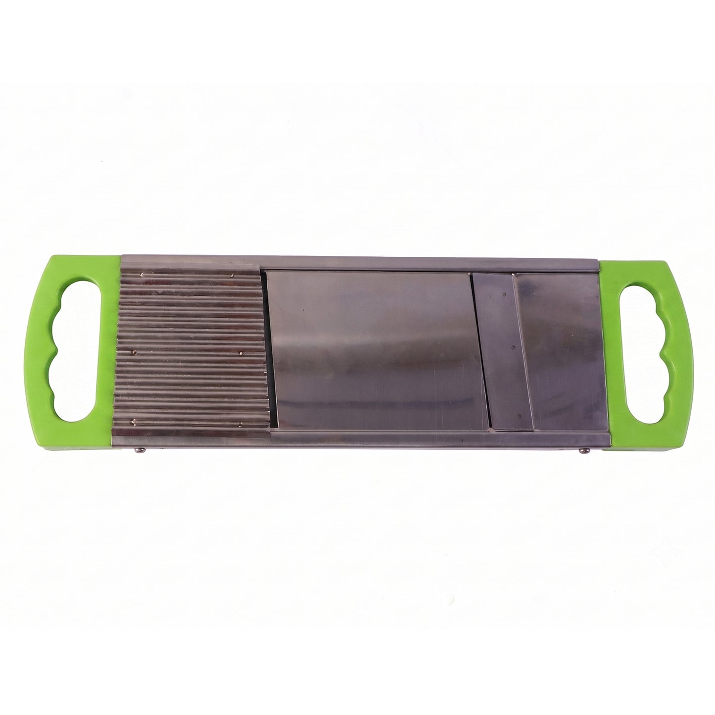 Detailed view of the slicing mechanism of the 2-in-1 potato slicer, emphasizing efficiency.