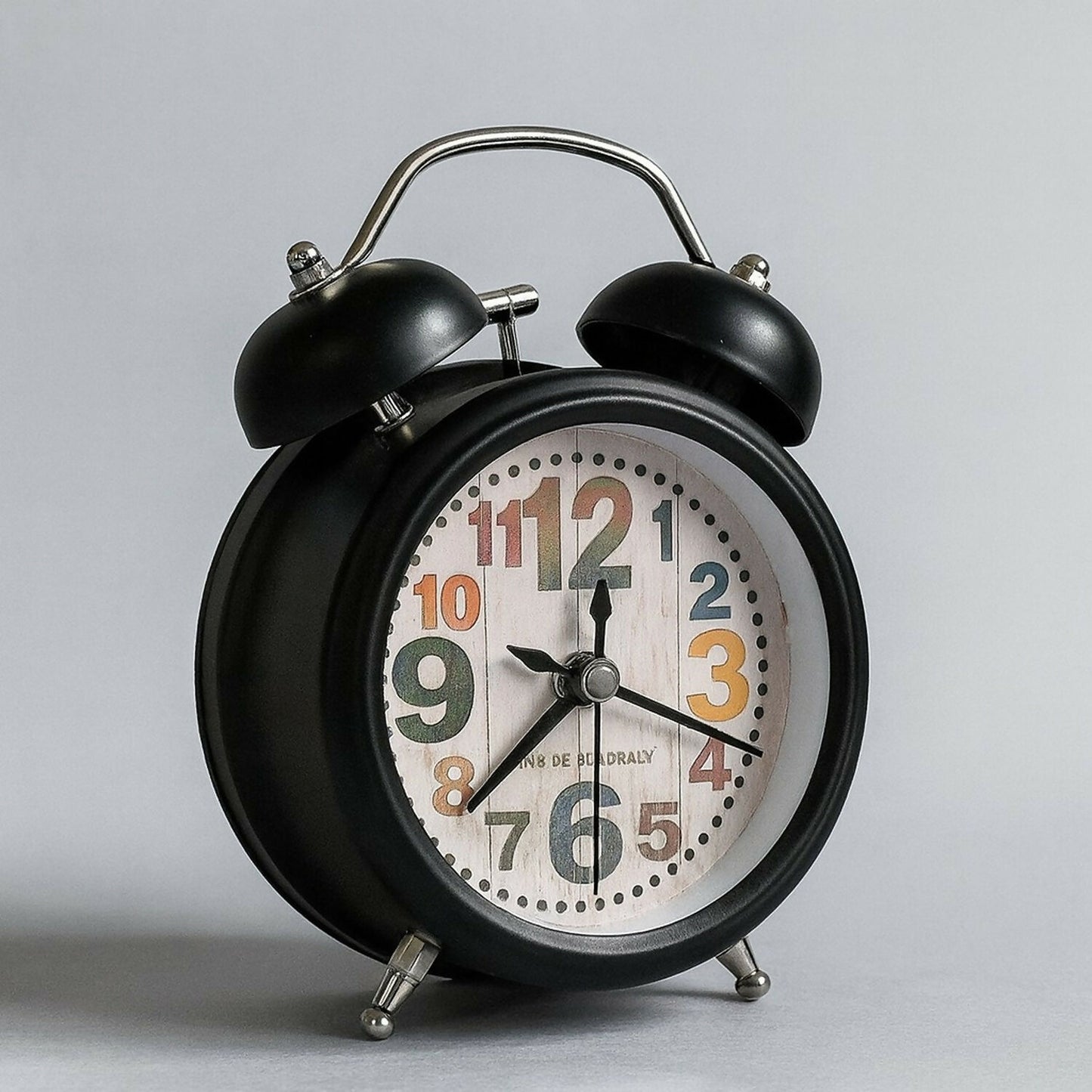 Vintage Black Twin Bell Alarm Clock for Bedroom & Study Table