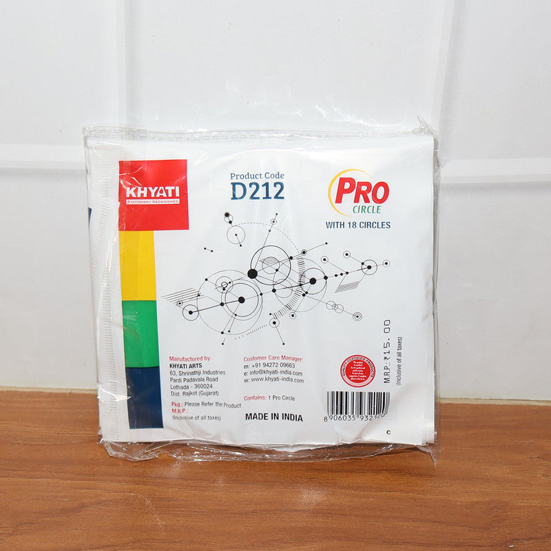 Pro Circle Template with 18 Circle Sizes – 360° Scale (Pack of 10)