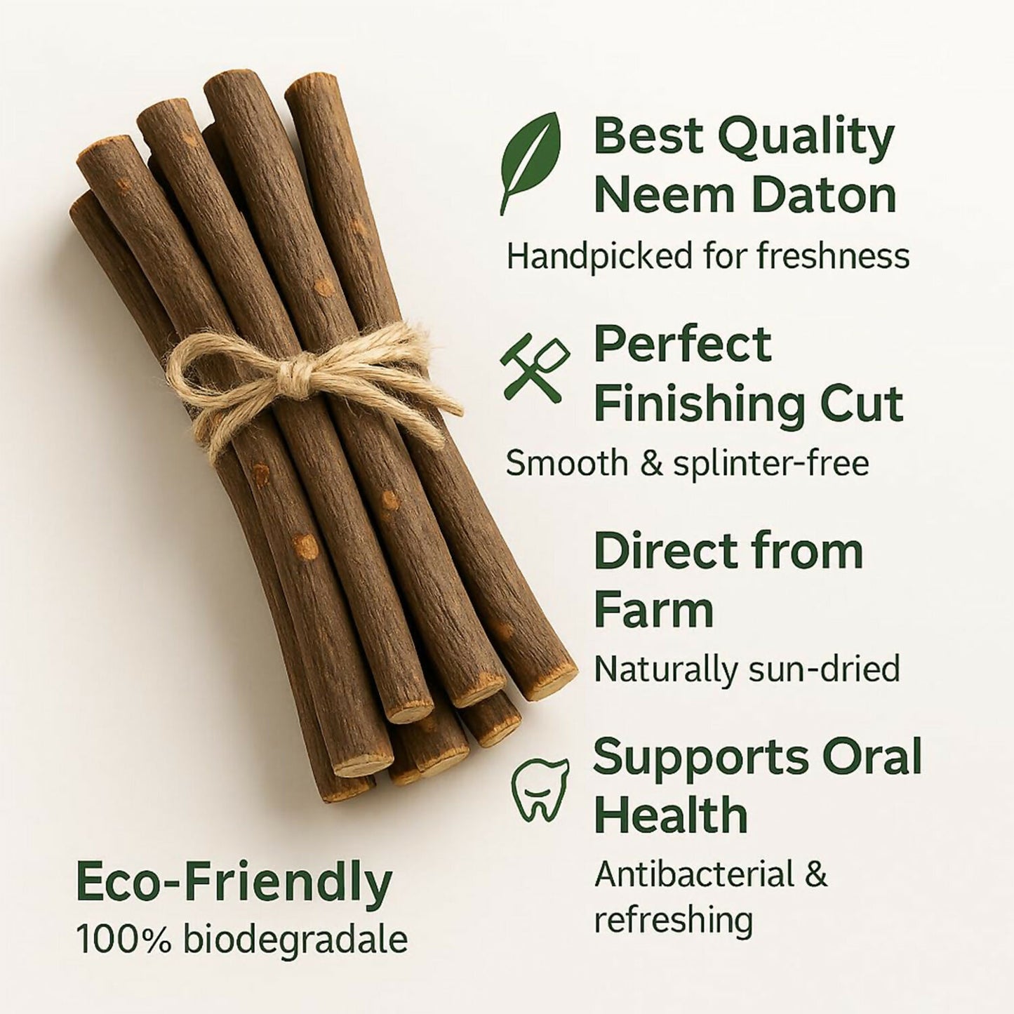 Bundle of natural neem tooth cleaning sticks