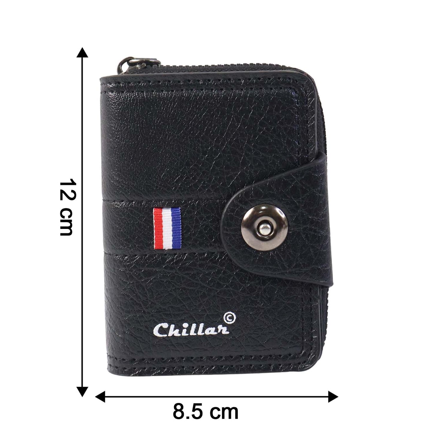 Premium Black Zip-Around Card Holder Wallet (1 Pc)