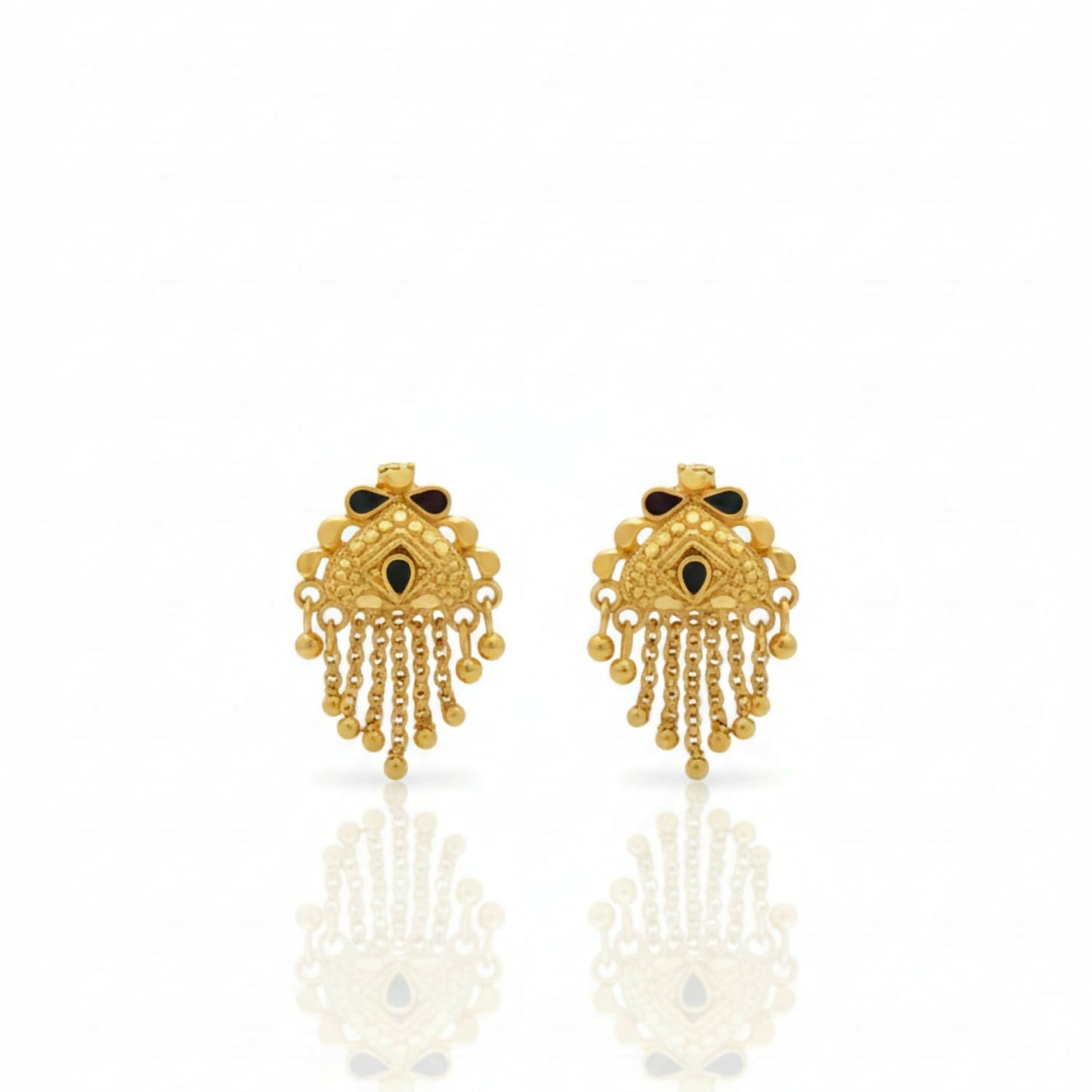 5 Line Side Latkan Golden Earrings with Mina for Women & Girls – Fancy Jewellery Gift