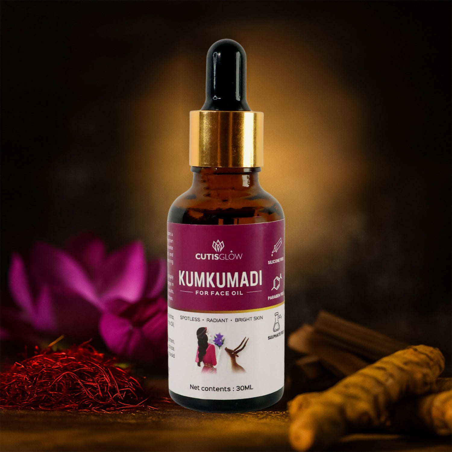 Eyelet Kumkumadi Face Oil – Ayurvedic Brightening & Spotless Radiance Elixir with Saffron & Herbs (30ml)