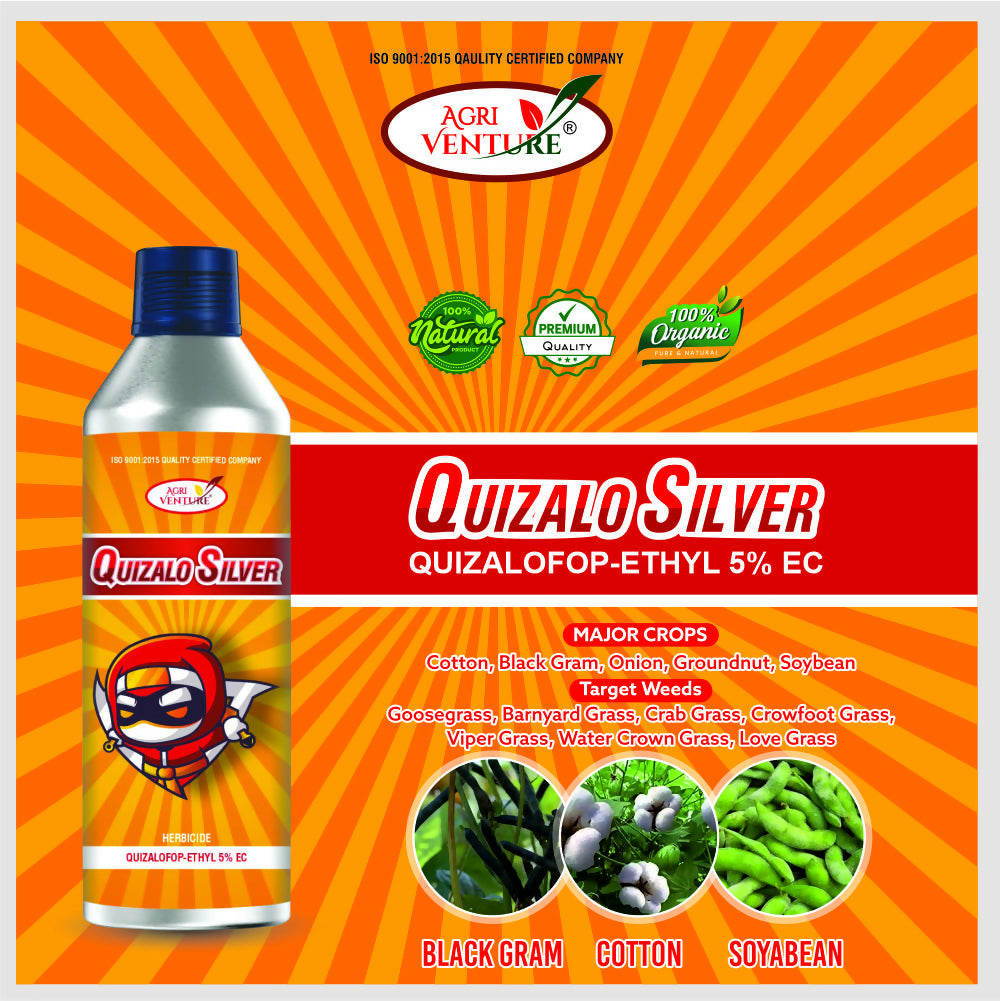 AgriVenture QUIZALO SILVER ( Quizalofop Ethyl 5% EC ) Herbiceds. (1Ltr.)