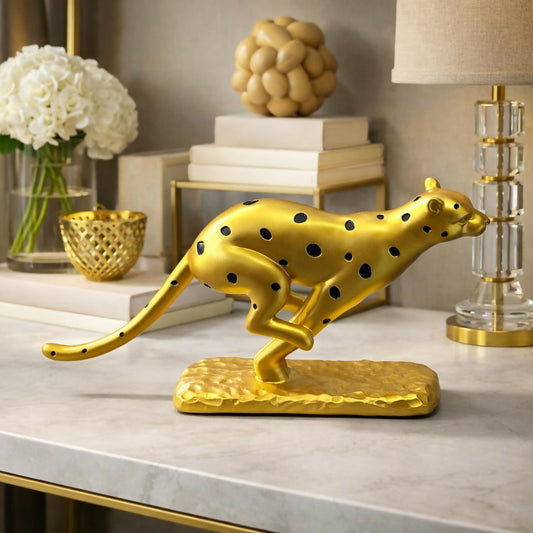 Running Leopard Showpiece Statue for Home Decor Tabletop