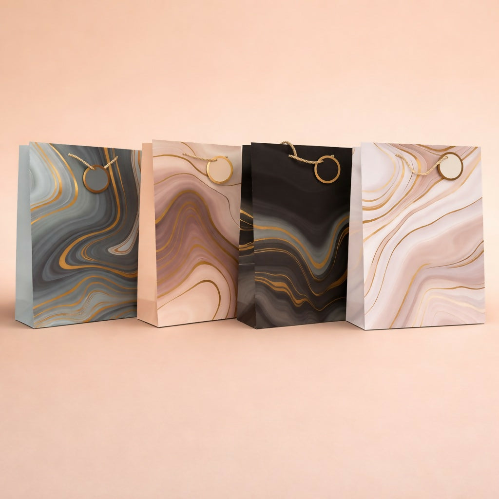 Premium Marble Design Gift Bag with Handle Paper Carry Bag (1 PC)