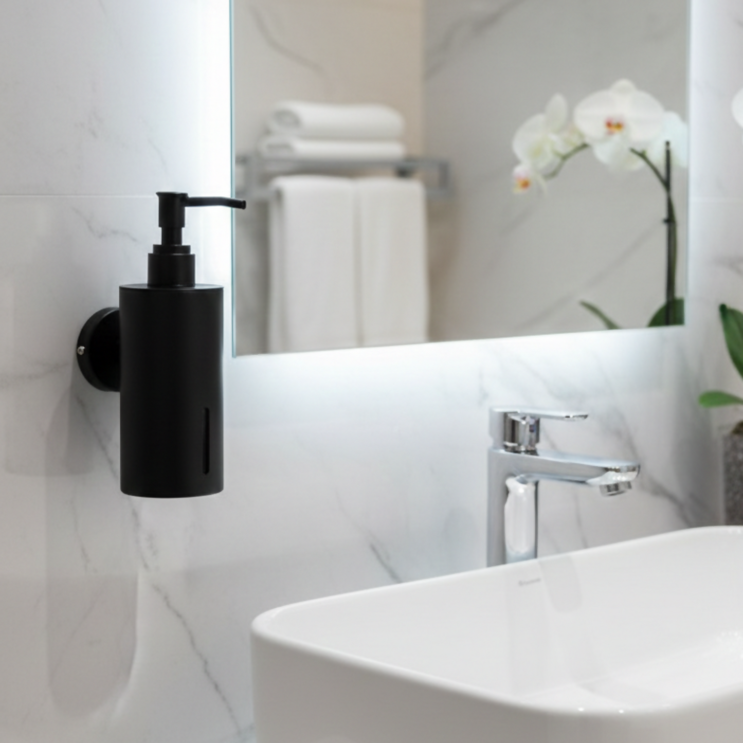 Liquid Soap Dispenser Stainless Steel Black