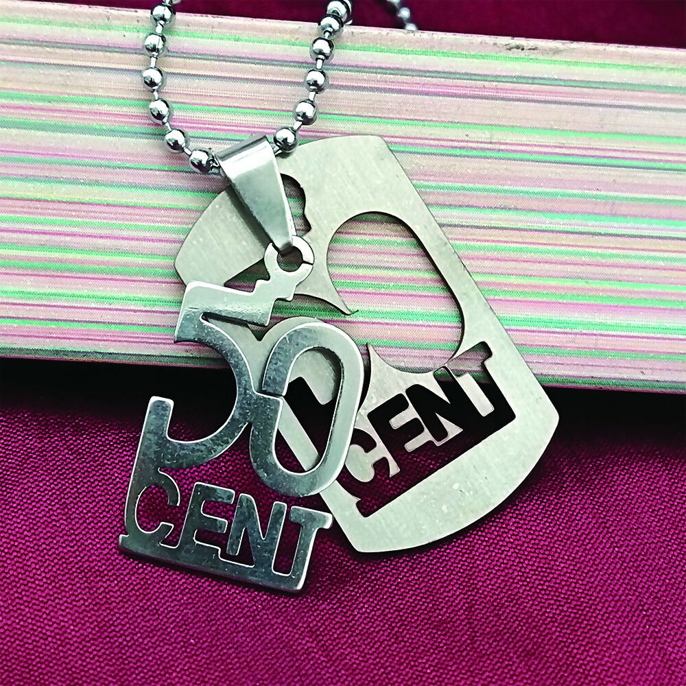 Silver Plated 50 Cents Chain Pendant