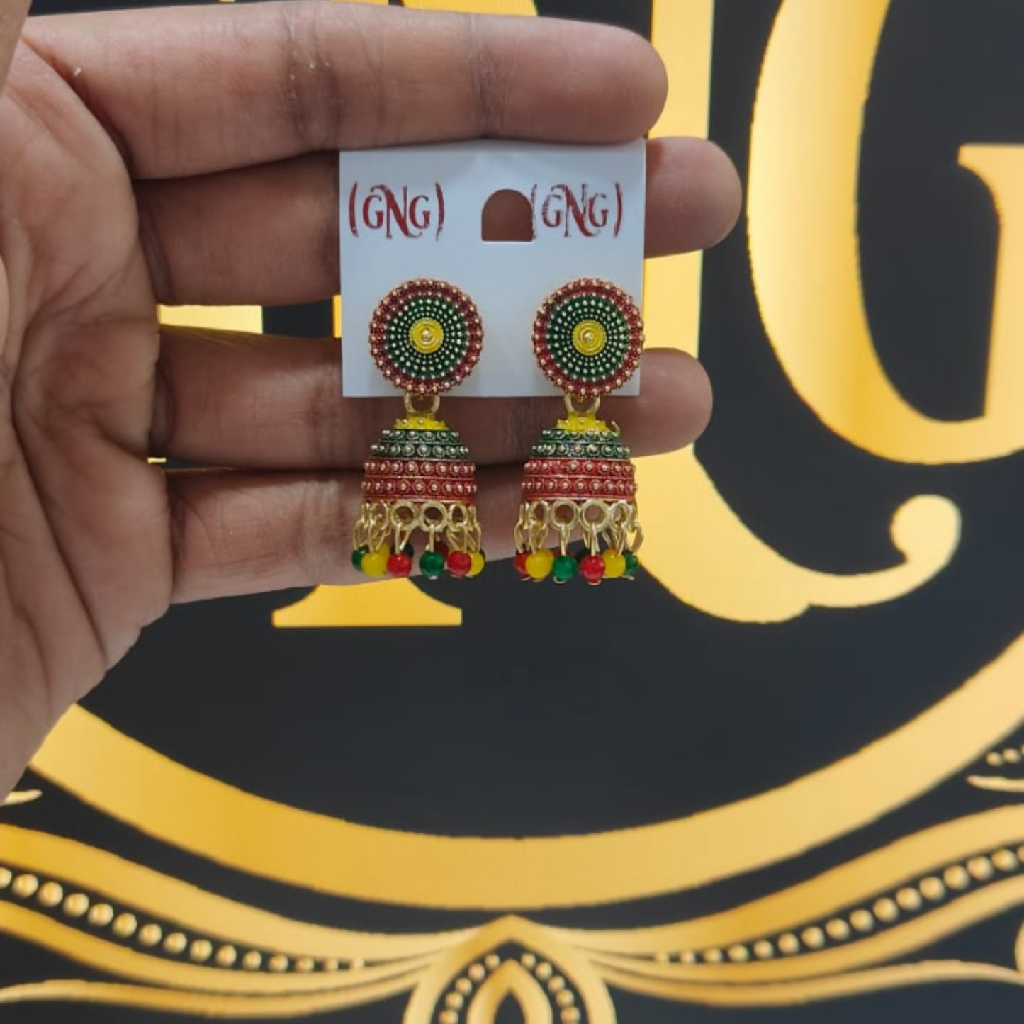 Traditional Multicolour Jhumka Earrings