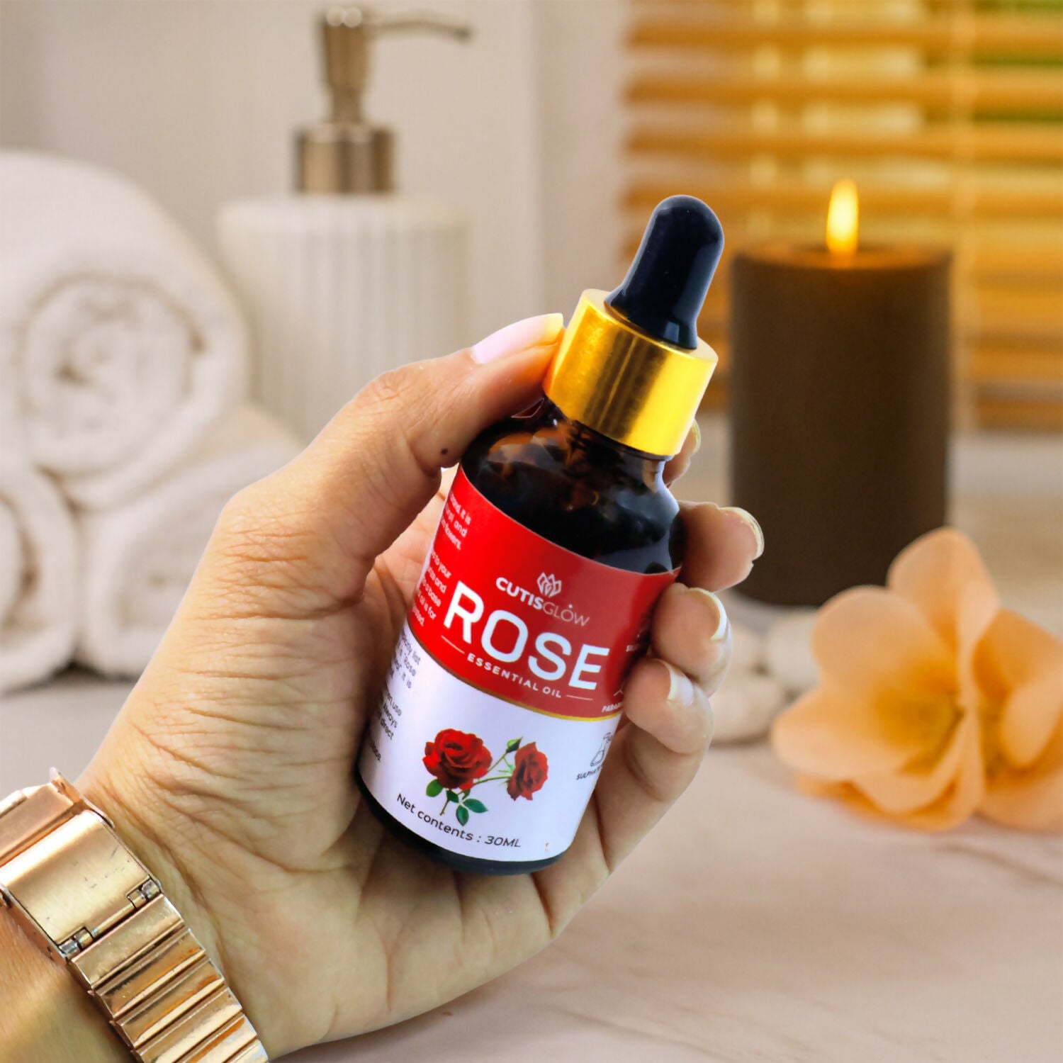 Eyelet Rose Essential Oil – 100% Pure & Natural Aromatherapy Oil for Glowing Skin, Hair & Relaxation – 30ml