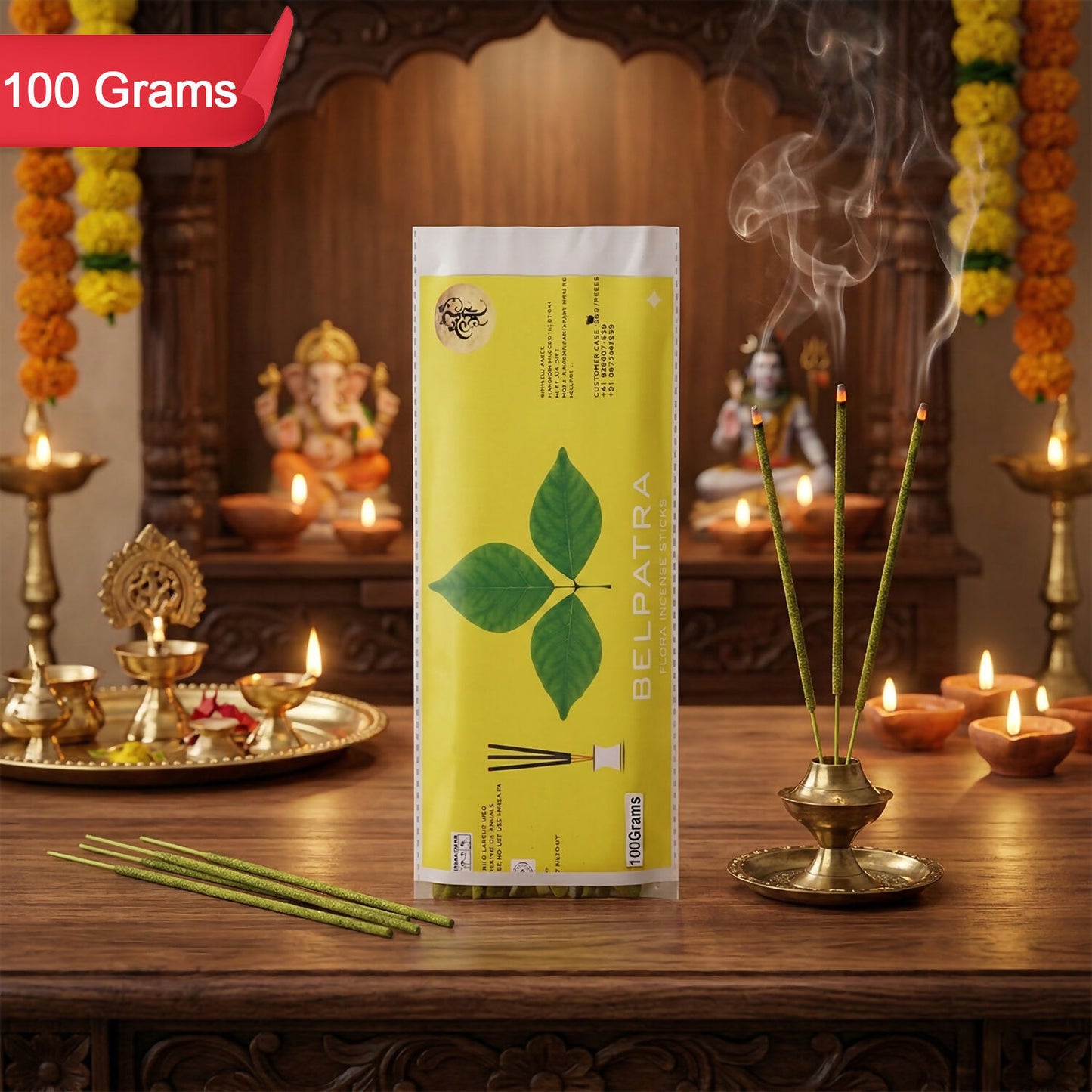Belpatra Flora Incense Sticks Fresh Green Leaf Aroma for Home & Rituals