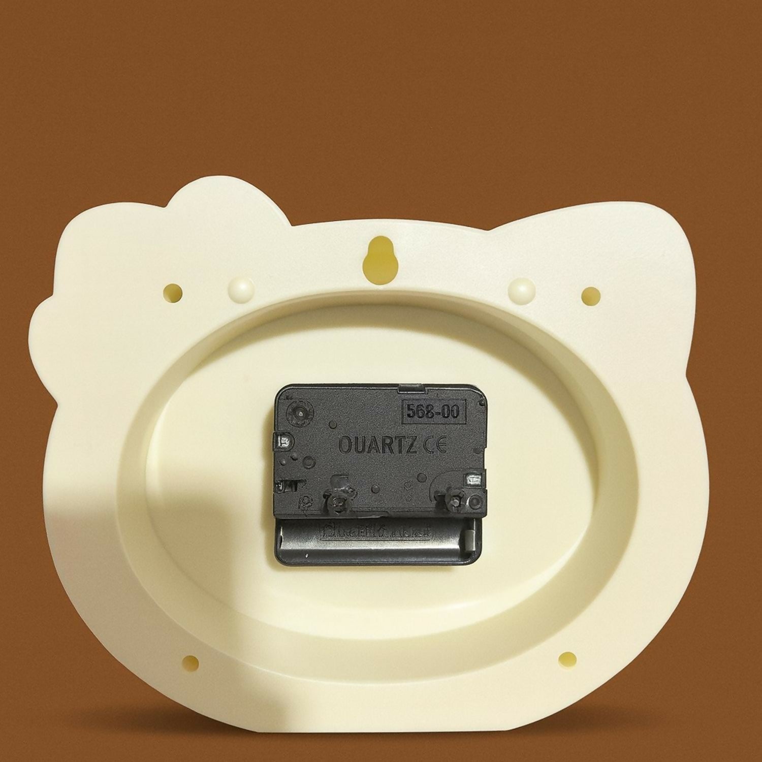 Cute Cartoon Piggy Design Table Clock for Kids – Off white Color with Red Bow | Silent Quartz Analog Desk Clock for Bedroom, Study Table, Living Room & Gift